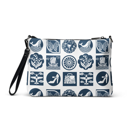 家紋パターン クロスボディバッグ 正面 | Kamon Pattern Crossbody Bag - Front View | WITH HEELS