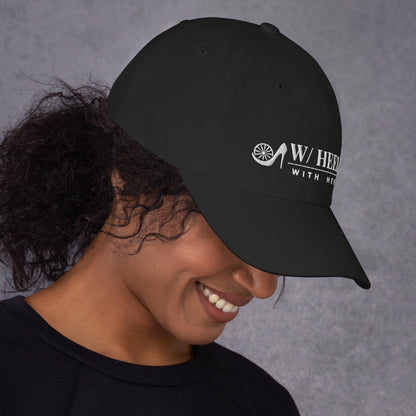 W/HEELS Logo Embroidered Cap Black – White Embroidery