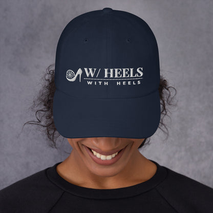 W/HEELS Logo Embroidered Cap Navy – White Embroidery