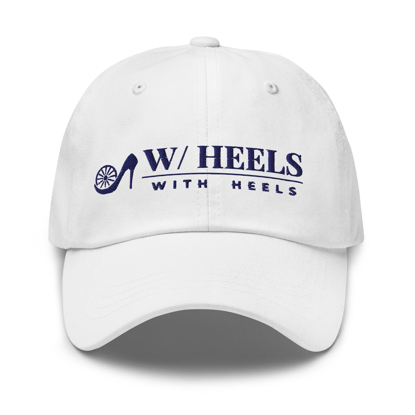 W/HEELS Logo Embroidered Cap White – Navy Embroidery