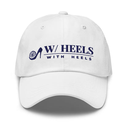 W/HEELS Logo Embroidered Cap White – Navy Embroidery