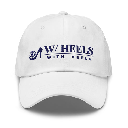 W/HEELS Logo Embroidered Cap White – Navy Embroidery