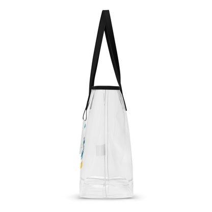 Clear Tote Bag First Penguin – Side View | WITH HEELS