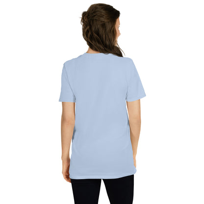 Festina Lente Graphic T-Shirt – Light Blue, Back View (Model)