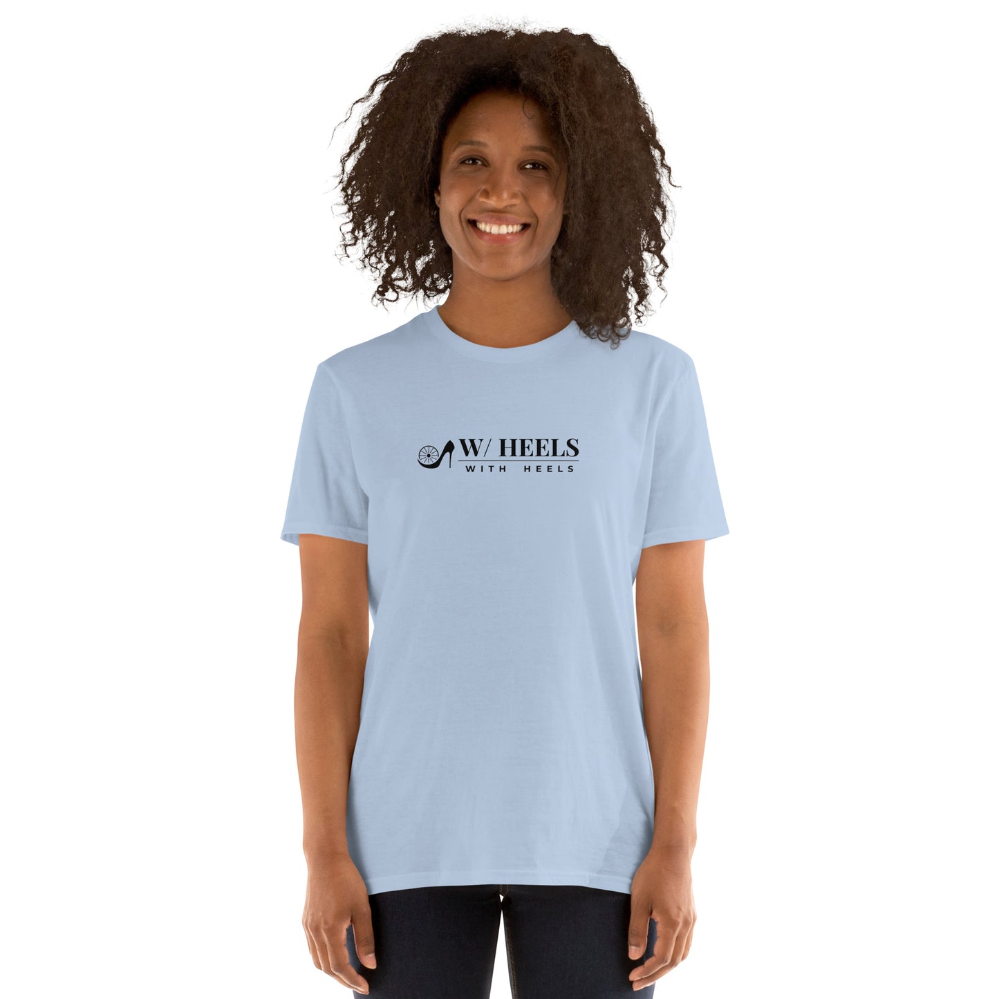 W/HEELS Logo T-Shirt Light Blue – One Point Chest Logo