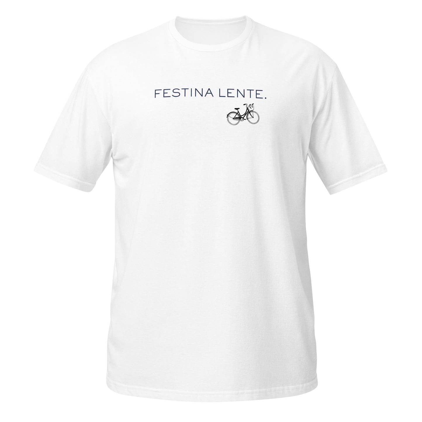 Festina Lente Graphic T-Shirt – White, Front View