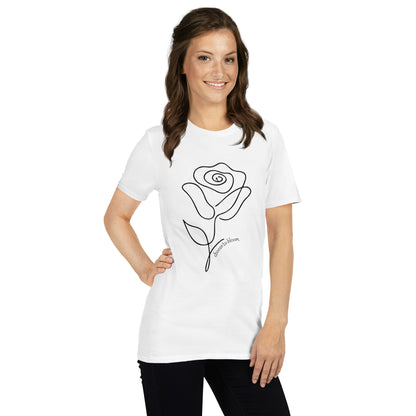 Choose to Bloom Graphic T-Shirt – White, Front View (Model）